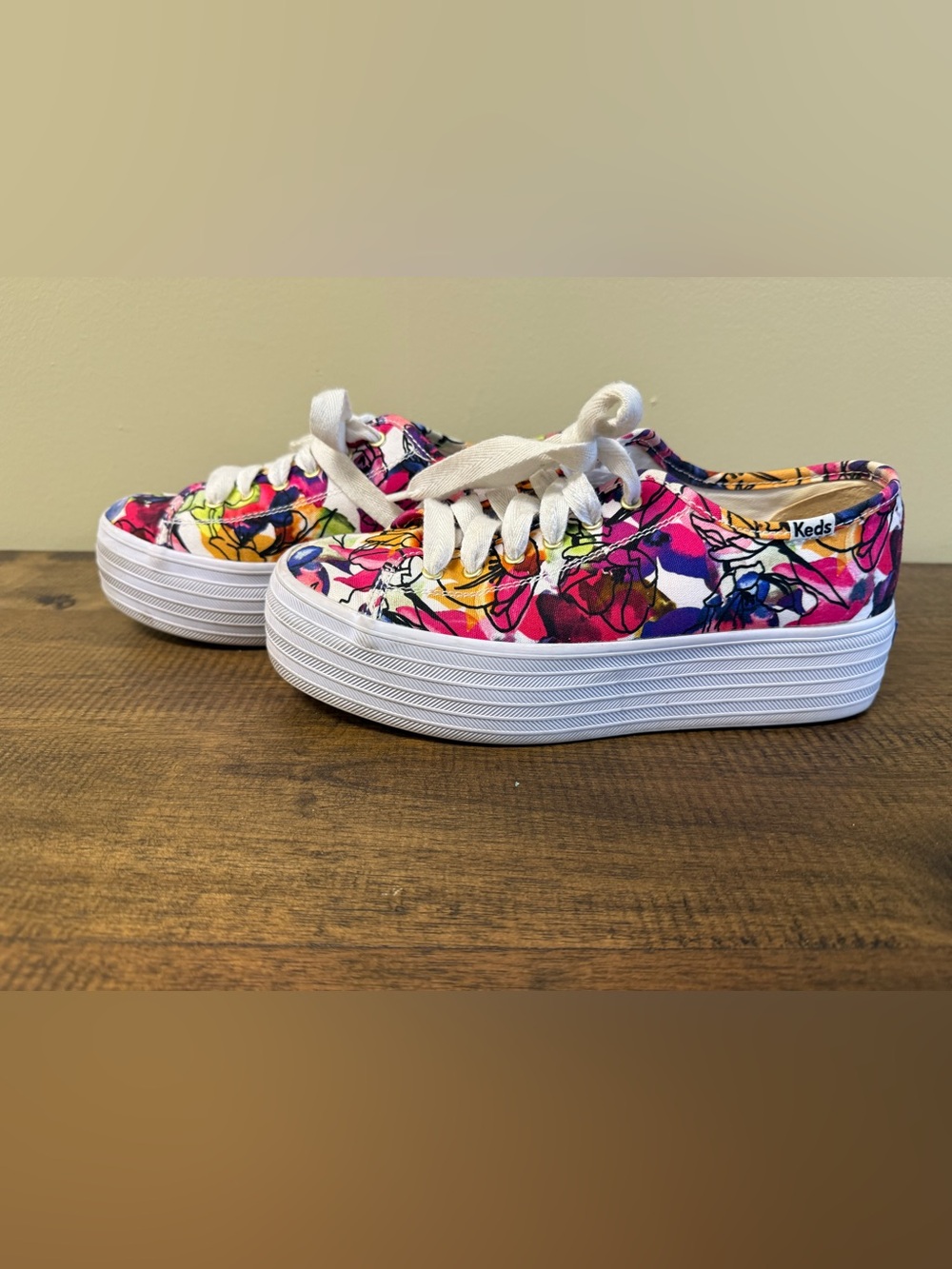 Keds Triple Up Floral Rifle Platform 1.5" Sneakers